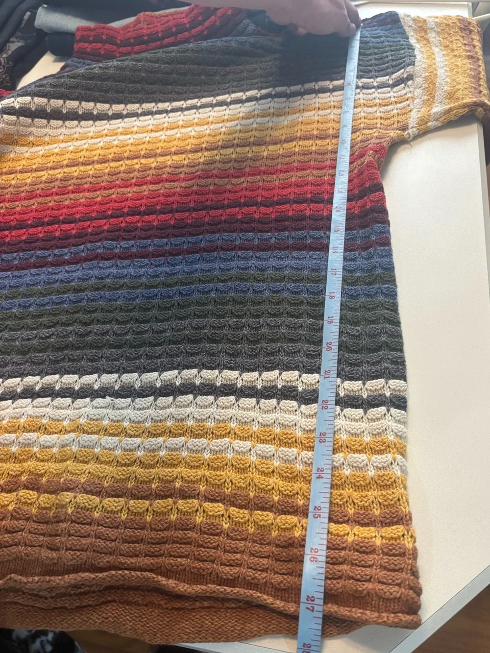 Vintage runway Multicolor Striped Funnel Neck Men's Sweater - Picture 12 of 13